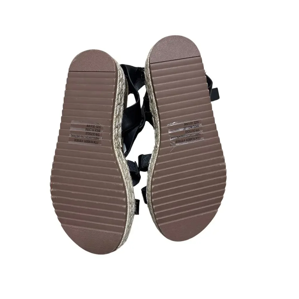 Torrid Black Fisherman Gladiator Espadrille Flatform 9 WW